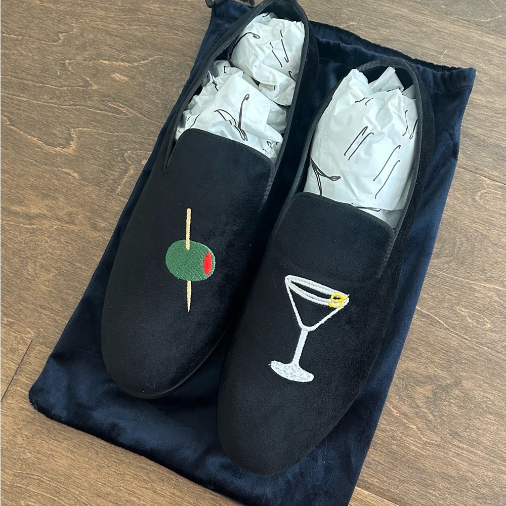 NWT May Anthony Velvet Martini Olive Loafers - Picture 2 of 4
